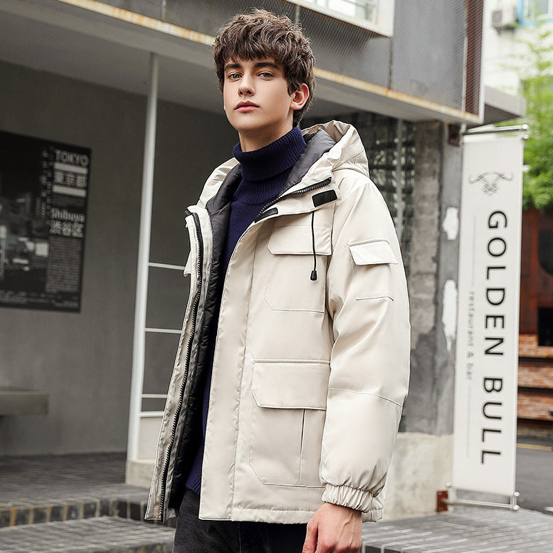 Waterproof utility jacket for men with hood and pockets Lune London