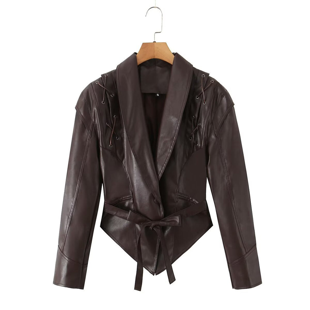 Designer leather blazer for women Lune London