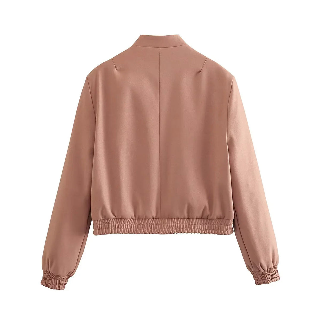 Casual cropped jacket for women with practical pockets and elastic hem Lune London