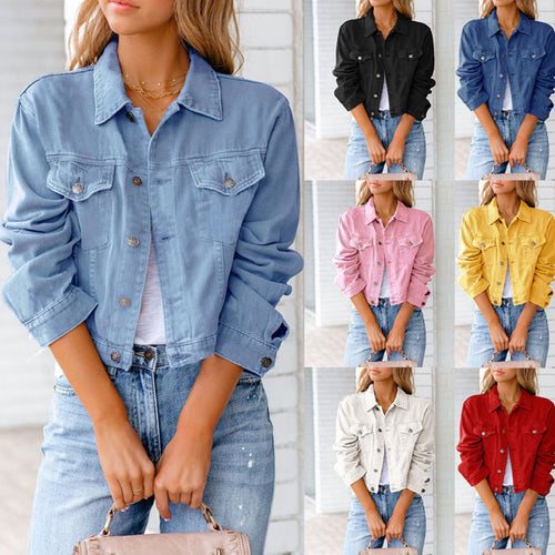 Veste en denim courte pour femmes avec coupe à la mode Chic & Stil