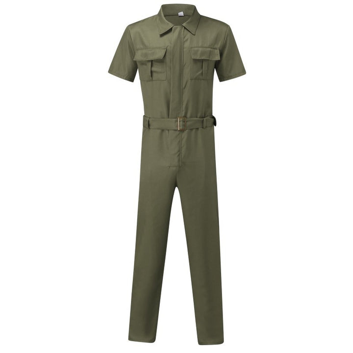 Utility overalls for women with practical pockets and chic belt design