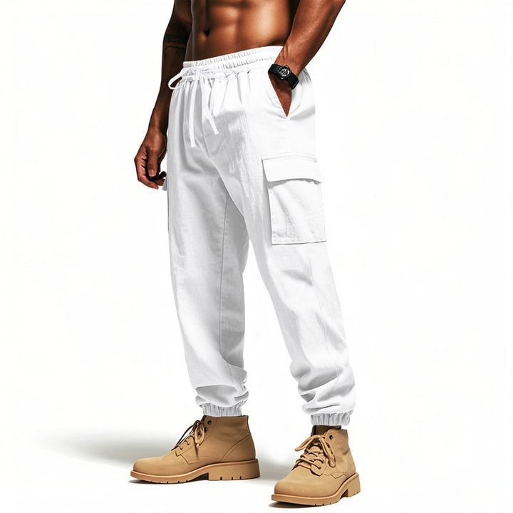 Men's cargo pants with elastic waist and practical side pockets Lune London 1760050836