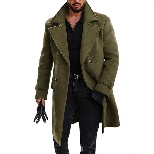 Elegant long coat for men with double-breasted Amarae