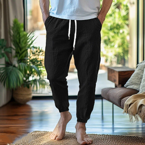 Casual linen pants for men with elastic waist and practical pockets Lune London
