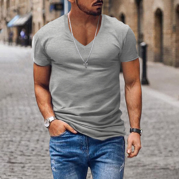 Men's casual V-neck t-shirt Chic und Style