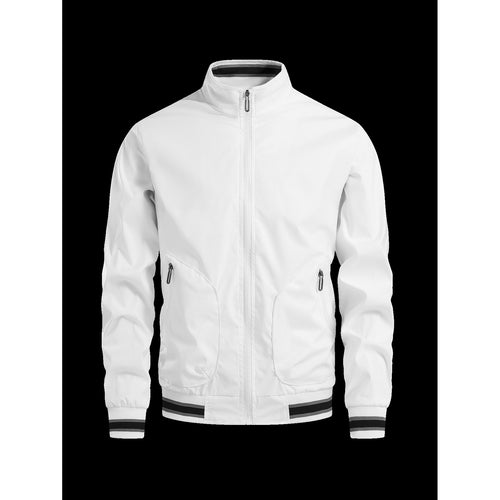 Sporty transition jacket for men with high collar and practical zippered pockets Amarae