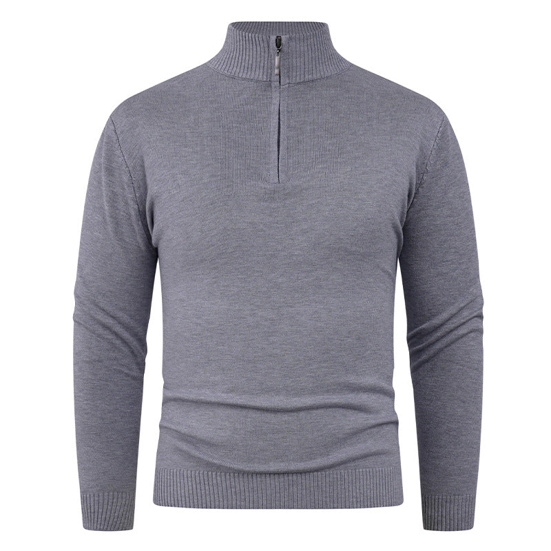 Men's knitted sweater with a high collar and practical zipper Lune London