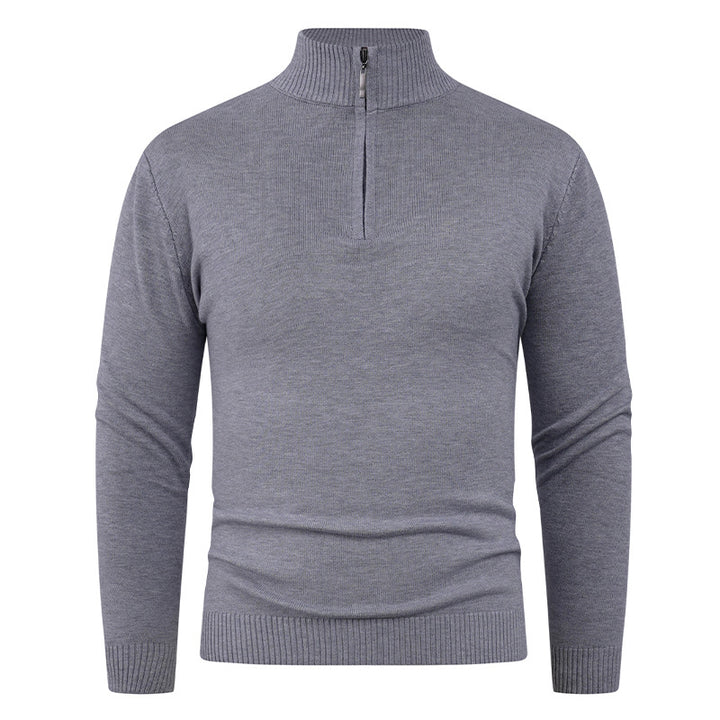 Men's knitted sweater with a high collar and practical zipper Lune London