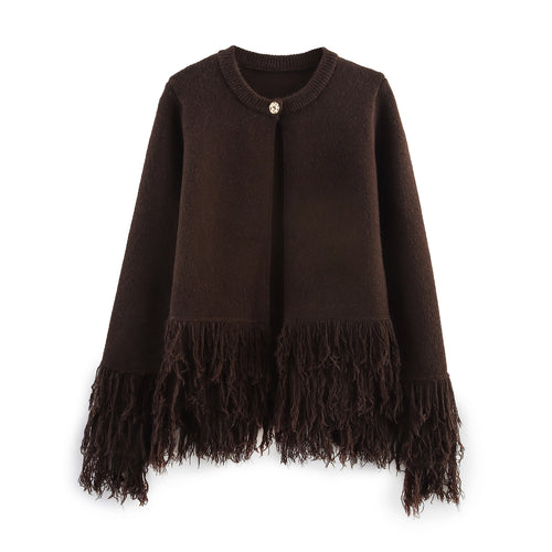 Ladies elegant Cardigan with fringe details Amarae