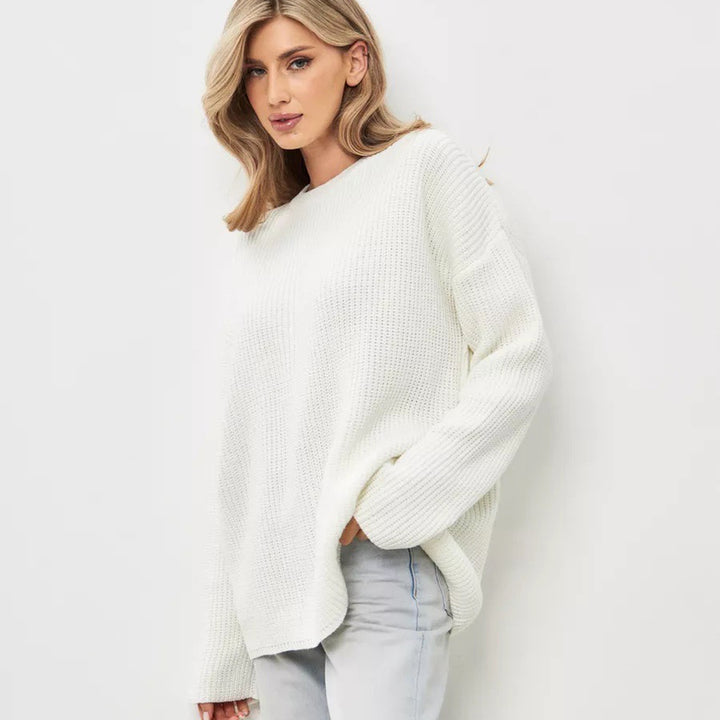 Oversized sweater for women with textured knit and loose fit Lune London