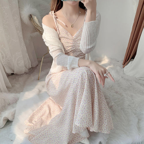 Robe d'été pour femmes avec des bretelles tressées et des détails en volants Chic & Stil