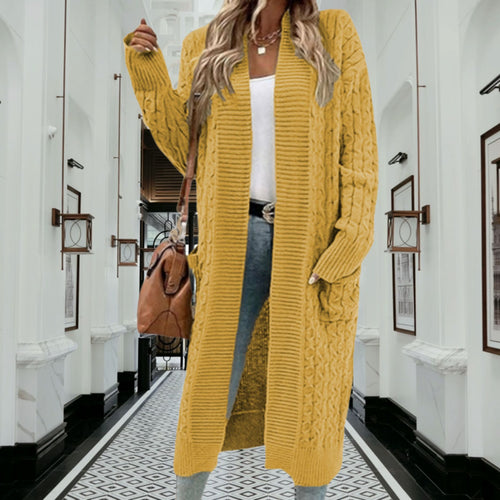 Ladies' chunky knit cardigan with open design and practical pockets Amarael