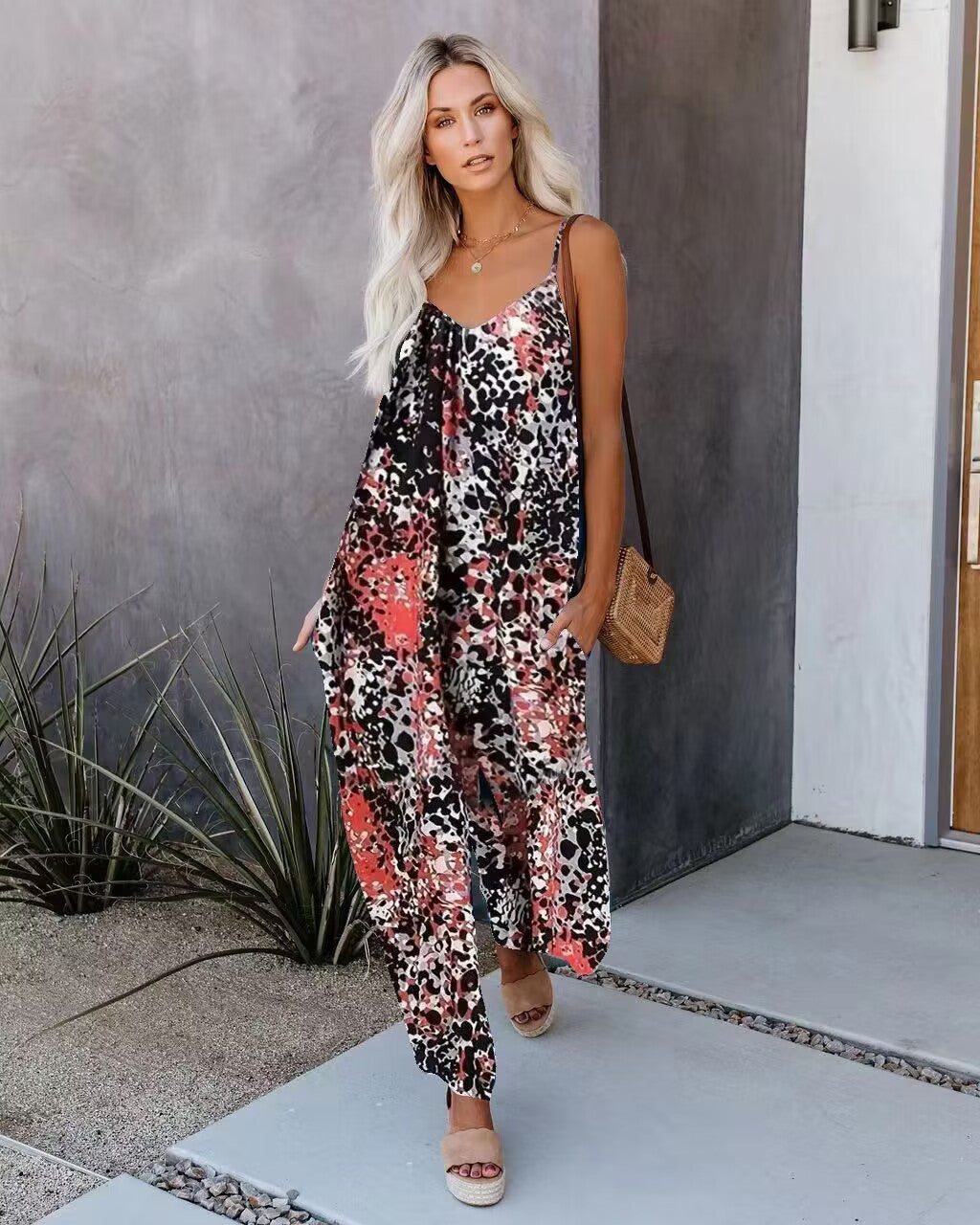 Lune London Abstract Printed Maxi Fluid Dress for Women