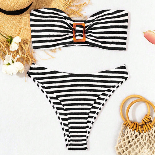 Women's bikini set with straps and bandeau Chic und Stil