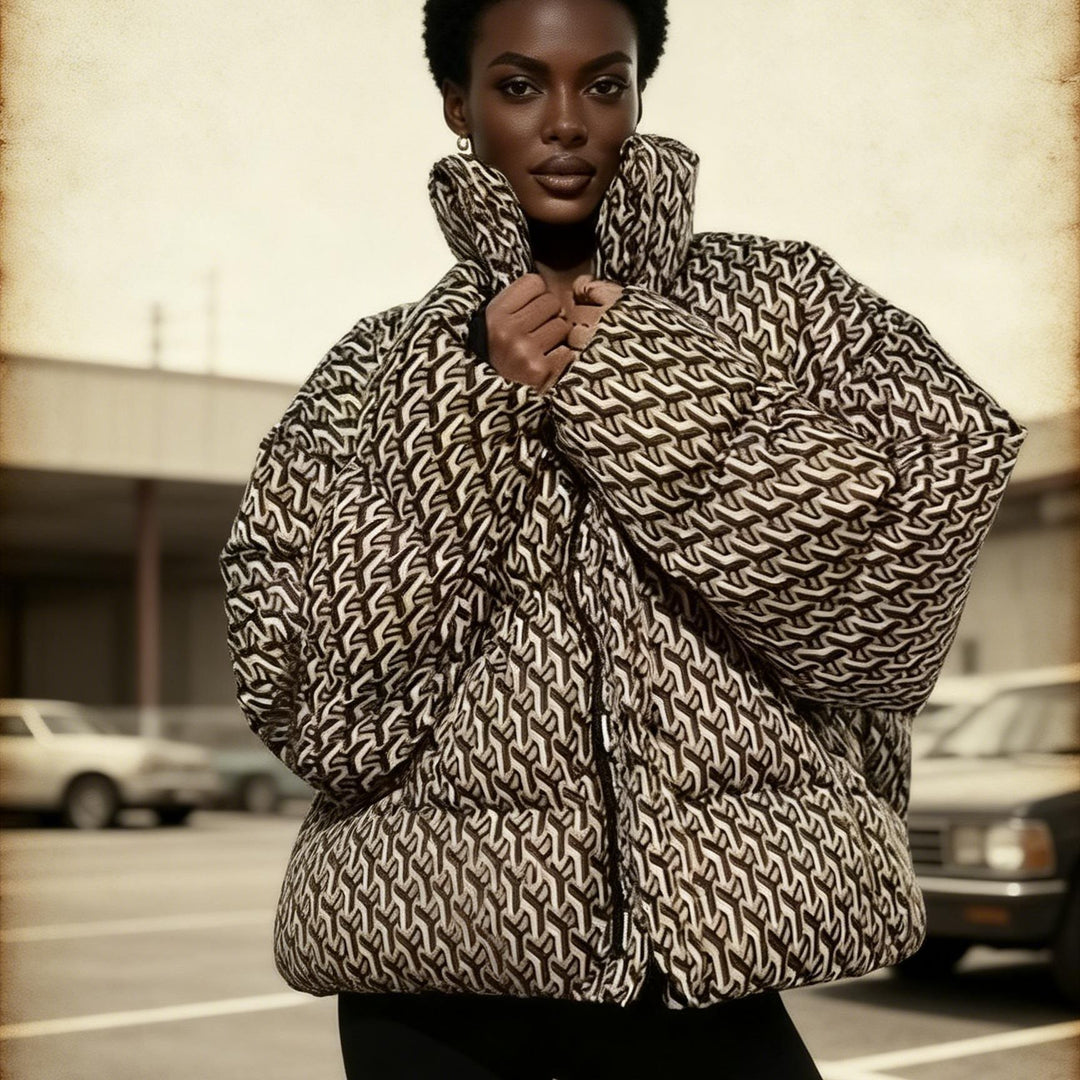 Veste matelassée pour femmes avec design graphique moderne Chic & Stil