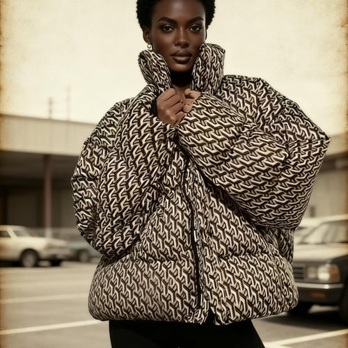 Veste matelassée pour femmes avec design graphique moderne Chic & Stil