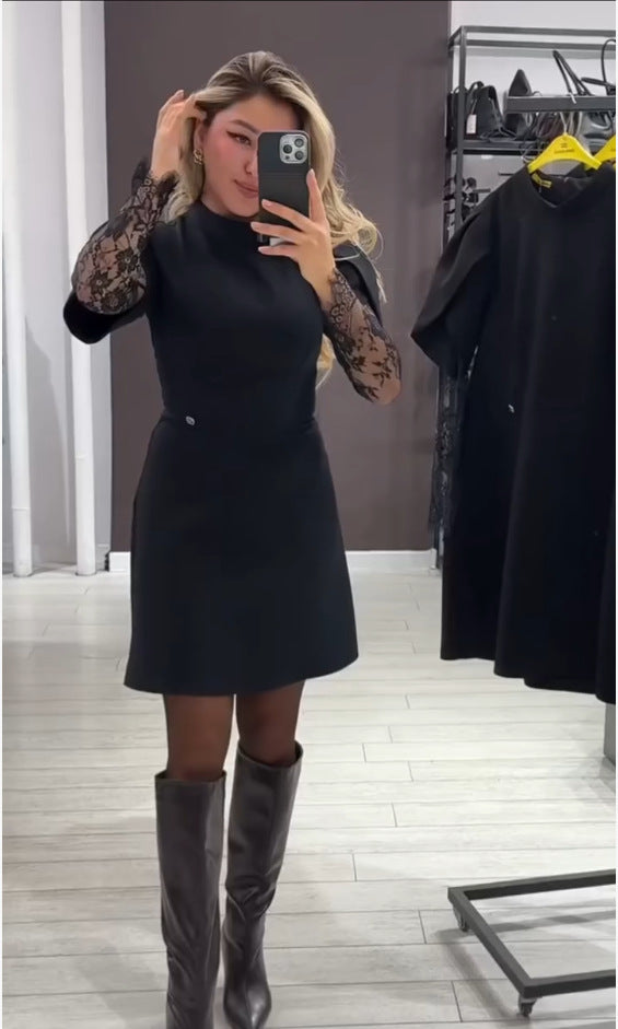 Robe Élégante Femme avec Dentelle et Coupe Ajustée Chic & Stil