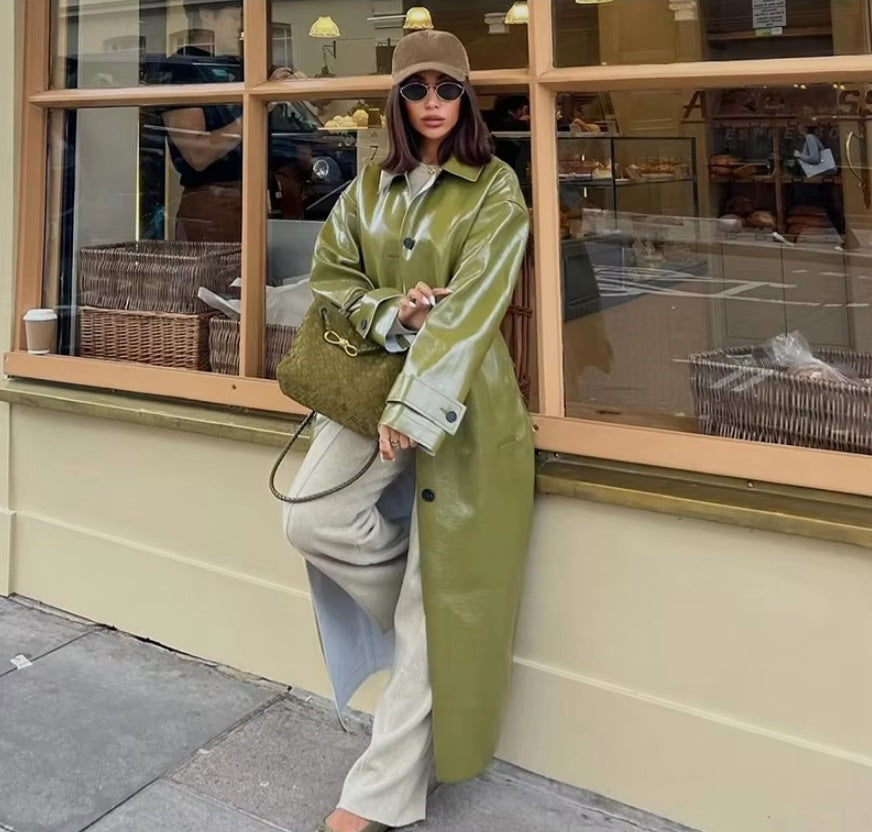 Ladies Fashionable Shiny Rain Jacket with Generous Cut Lune London