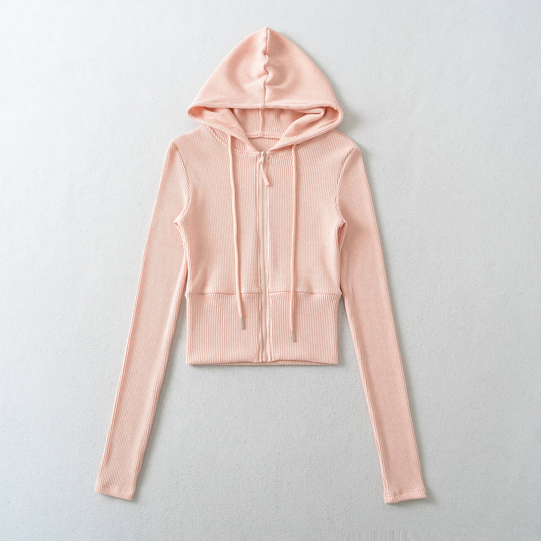 Women's Ribbed Lounge Set with Hooded Jacket and Wrap Waist Pants Amarae