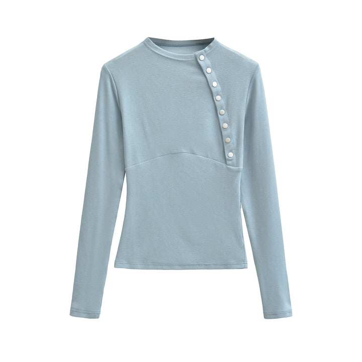 Women Fitted Long Sleeve with Asymmetrical Snap Placket Amarae