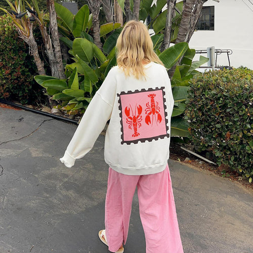 Casual sweater for women with creative crab print Amarae