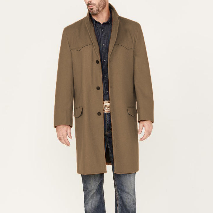 Elegant long coat for men in classic western style with high-quality details Lune London