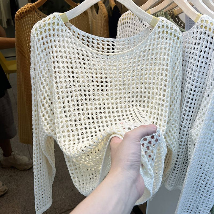 Pull féminin aéré en tricot avec motif de maille grossière Chic & Stil