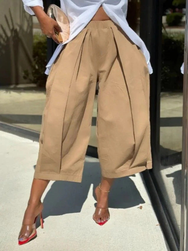 Women's culotte pants with wide leg and precise crease Amarae