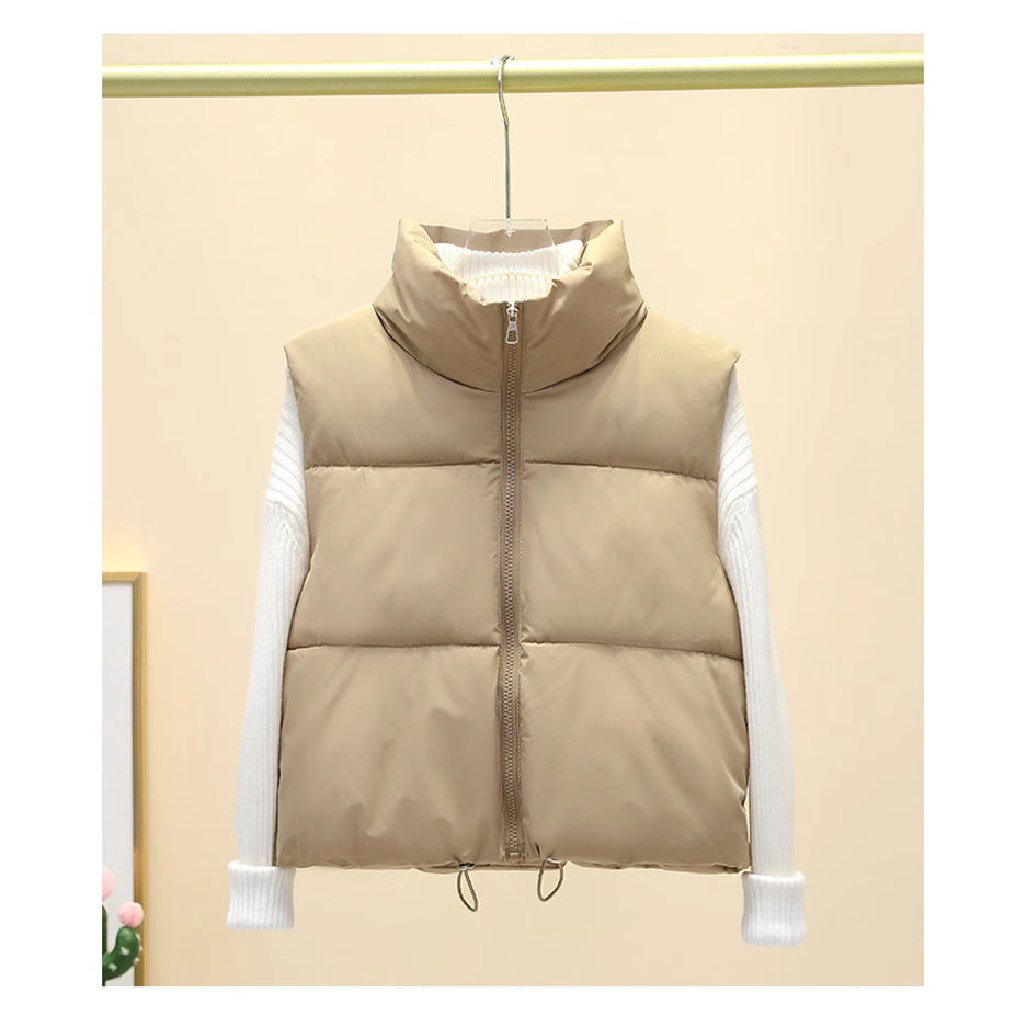 Ladies quilted gilet with high collar and adjustable waist Lune London