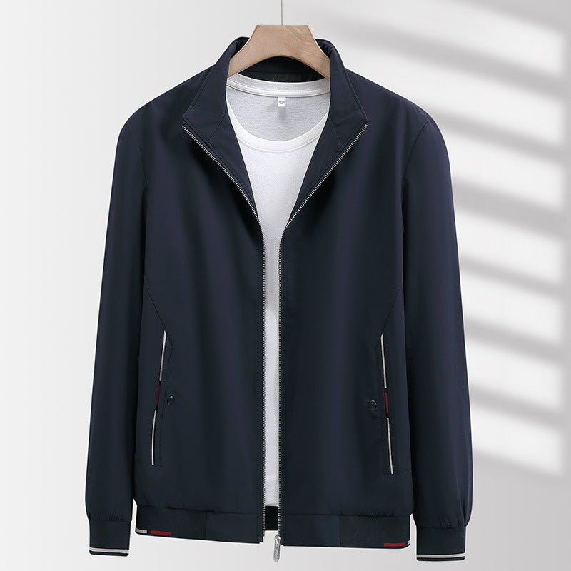Men's Light Urban Windbreaker with Stand-Up Collar, Two-Way Zip and Zip Pockets Amarae