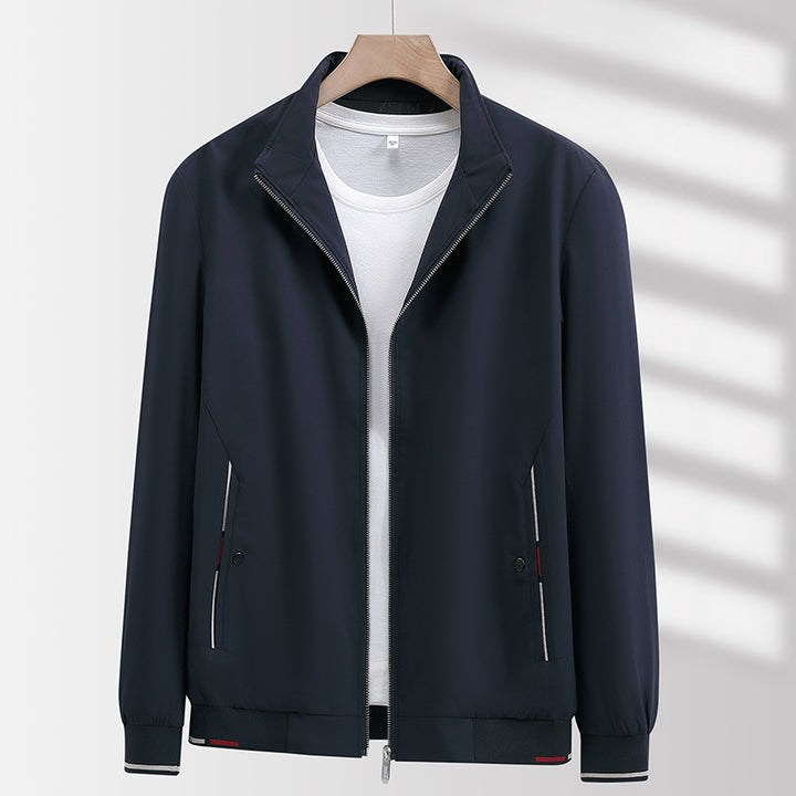 Men's Light Urban Windbreaker with Stand-Up Collar, Two-Way Zip and Zip Pockets Amarae