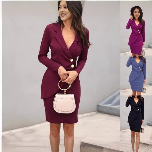 Robe midi femme avec design enveloppant créatif et détails de bouton élégants Chic & Stil