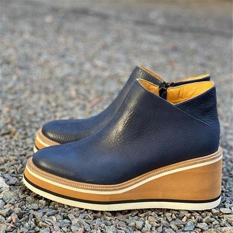 High-quality suede wedge heel boots for women with non-slip sole Lune London