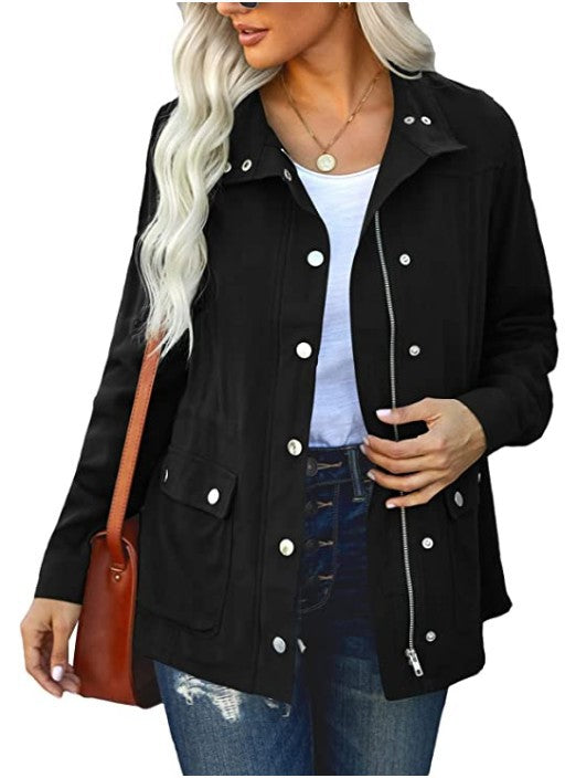 Casual women's jacket with functional pockets and hood Lune London