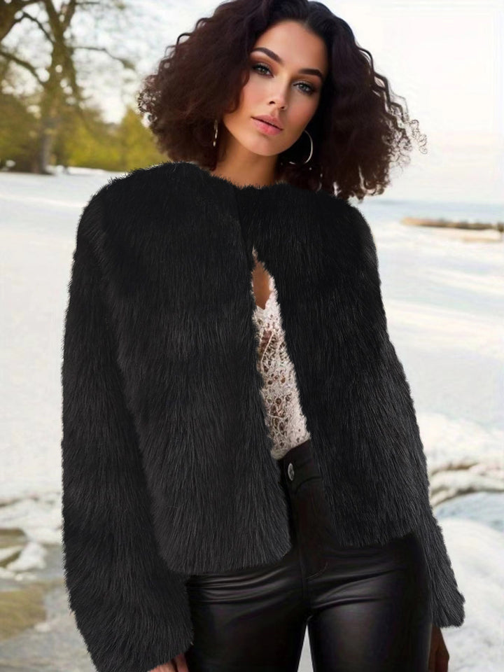 Ladies Trendy Chic Plush Jacket