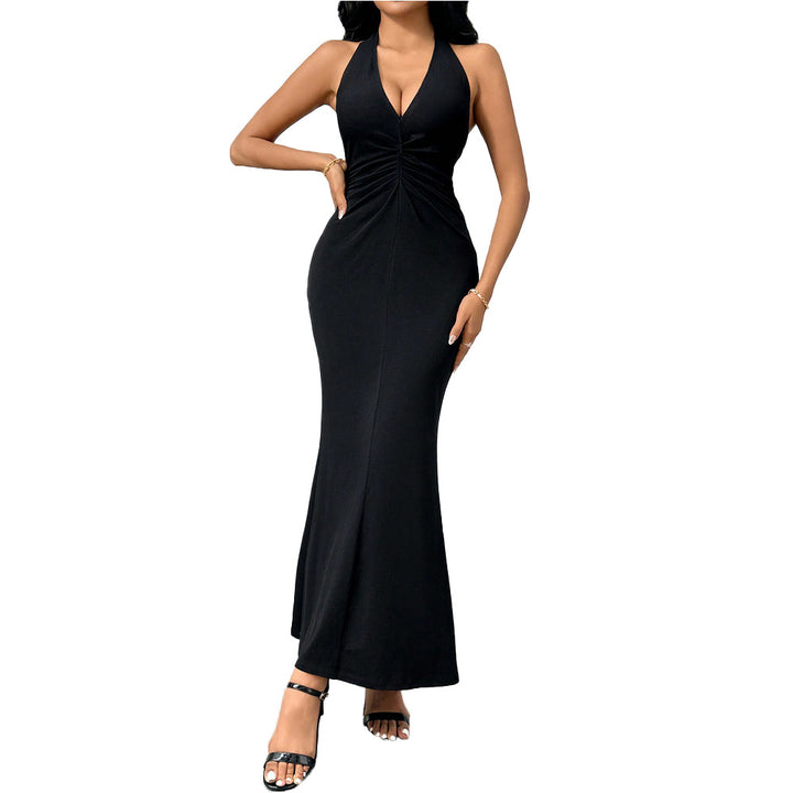 Robe enveloppante élégante pour femme avec décolleté en V plongeant et ourlet à volants Chic & Stil