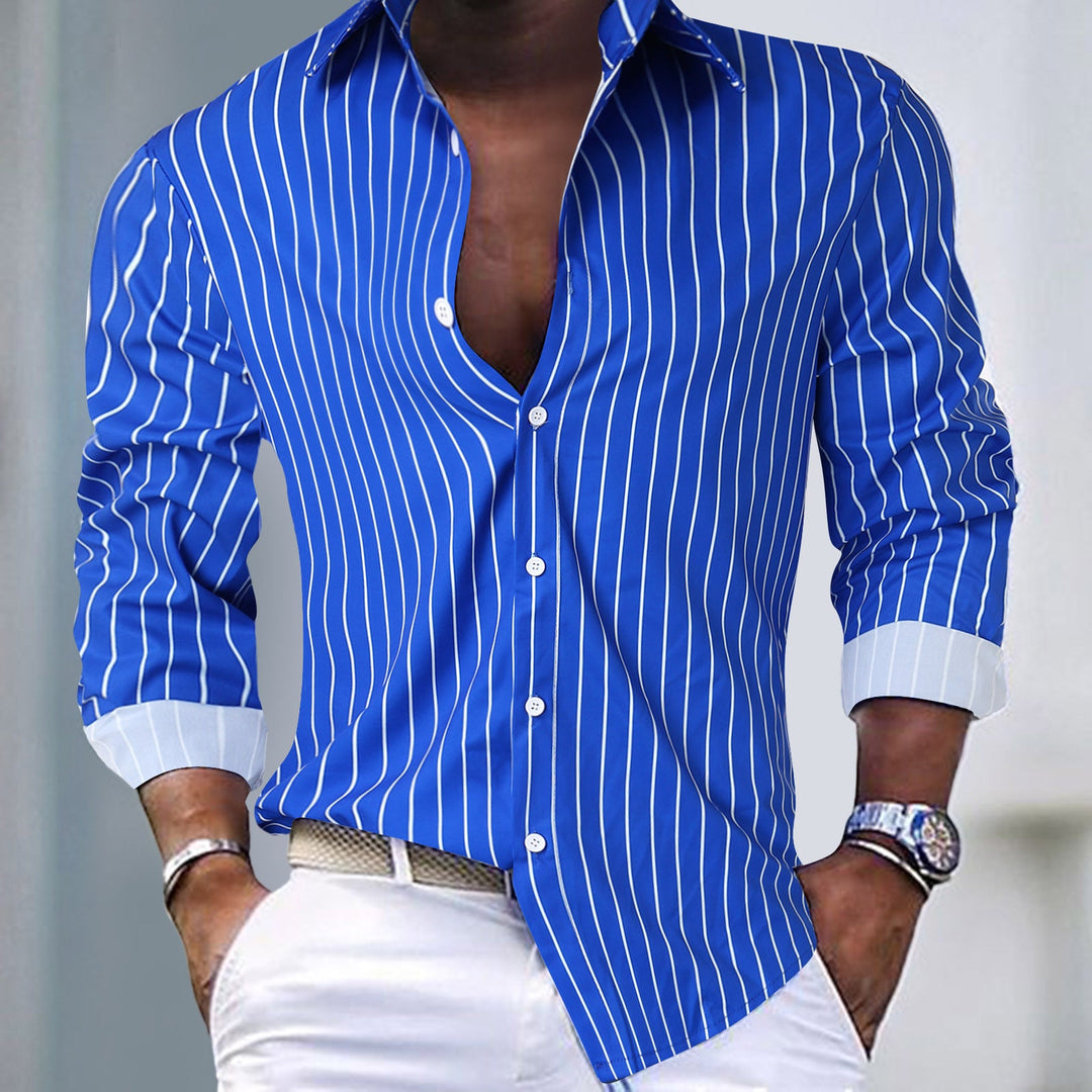 Men's Slim-Fit Shirt with Modern Stripe Pattern Amarae