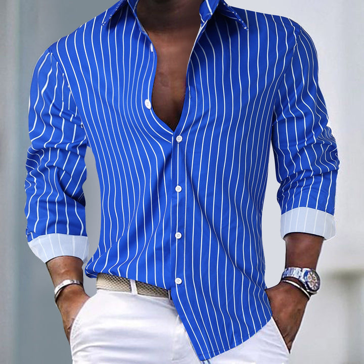 Men's Slim-Fit Shirt with Modern Stripe Pattern Amarae