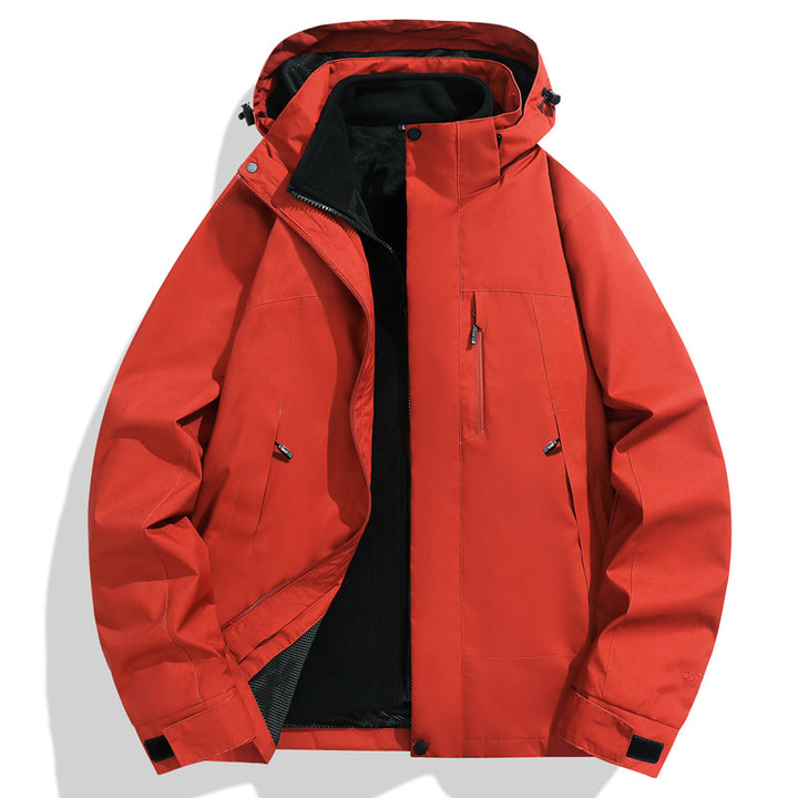 Men's Waterproof Softshell Rain Jacket with Fleece Lining and Adjustable Hood Amarae