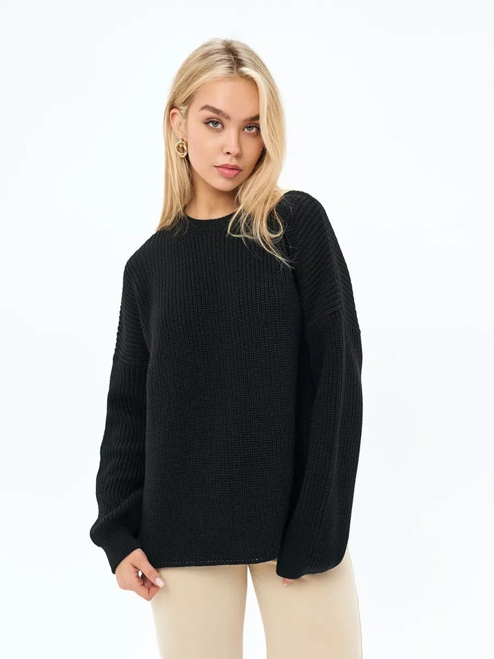 Pull en tricot épais pour femmes avec une coupe ample et un design texturé Chic & Stil