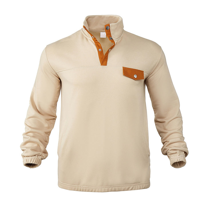 High-neck sweater for men with leather details Lune London