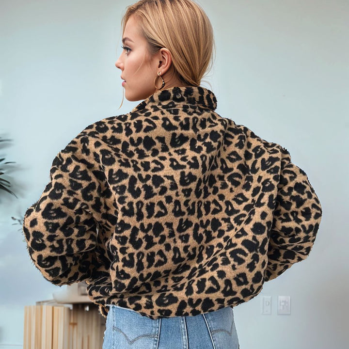 Lune London leopard print plush teddy jacket for women