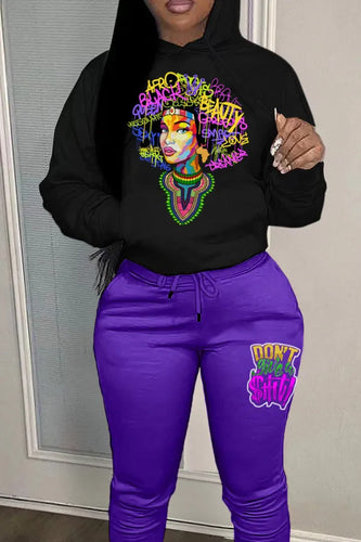 Women's hoodie and jogger set with colorful graphics Amarae