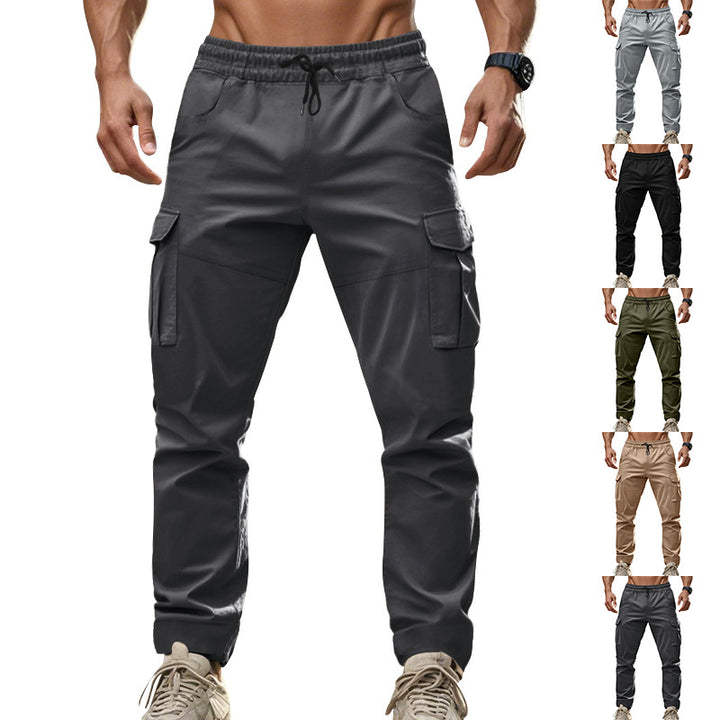 Men's cargo pants with functional side pockets and elastic waistband Lune London