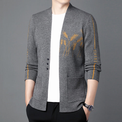 Trendy knitted jacket for men with fine embroidery Amarae