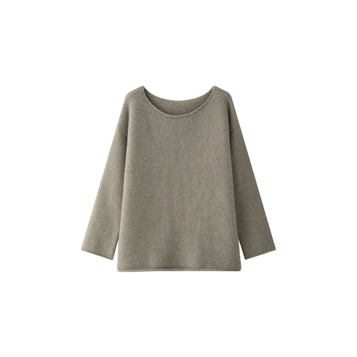 Women Plush Oversized Off-Shoulder Knit Loungewear Set with Loose Silhouette