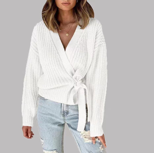 Ladies Cool Wrap Cardigan with modern ruffle details Amarae