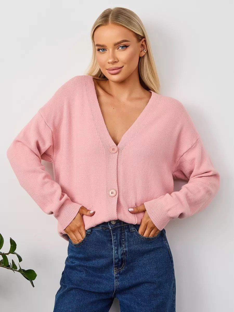Gilet tricoté décontracté pour femmes avec col en V et poches pratiques Chic & Stil