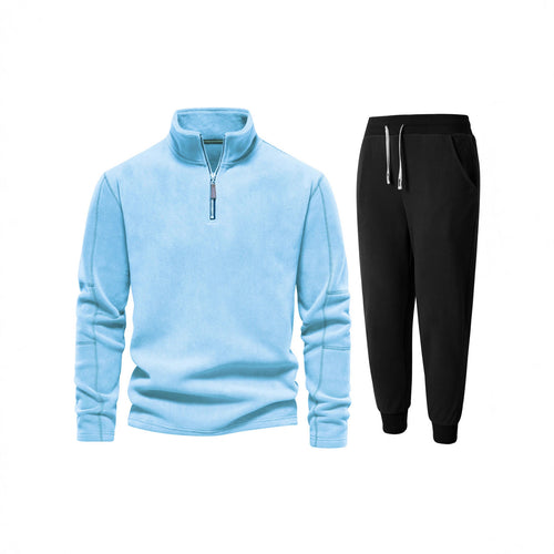 Men's fleece top with short zipper and comfortable jogger pants Amarae