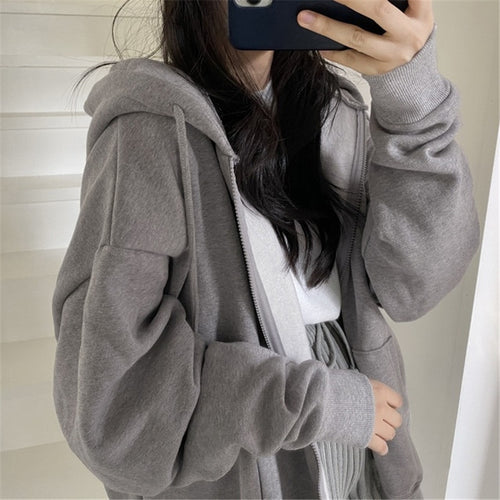 Oversized hooded jacket for women in soft fleece with kangaroo pocket Amarae